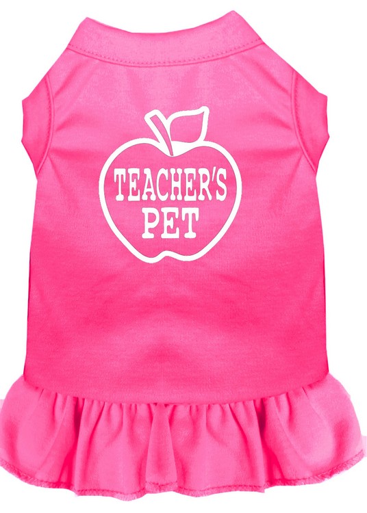 Teachers Pet Screen Print Dress Bright Pink Med